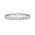 15CTW Emerald Shaped Lab Grown Diamond (F/VS) Bracelet in 14K White Gold