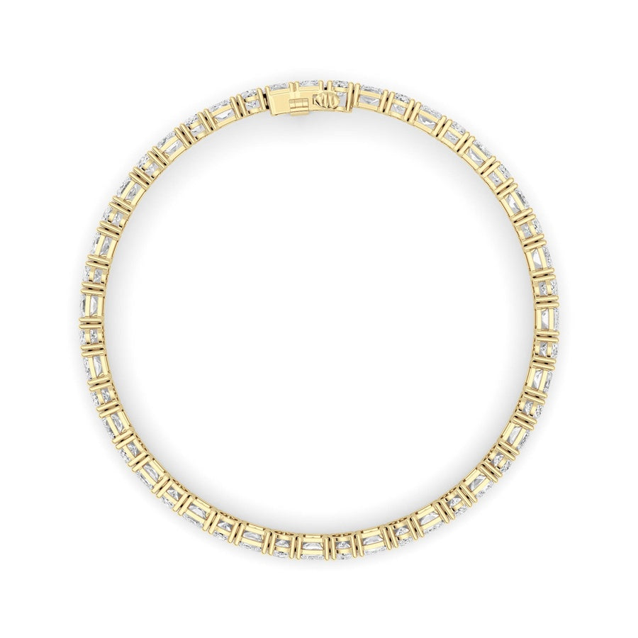 15CTW Emerald Shaped Lab Grown Diamond (F/VS) Bracelet in 14K White Gold