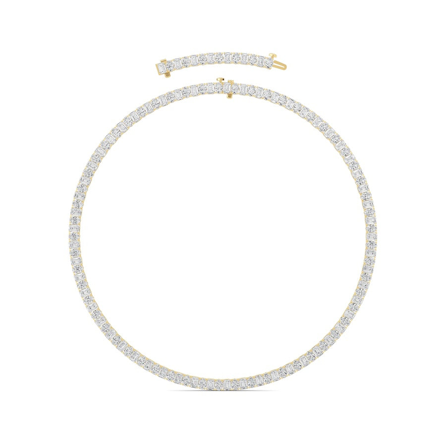 33CTW Emerald Lab Grown Diamond (F/VS ) Necklace in 14K Gold