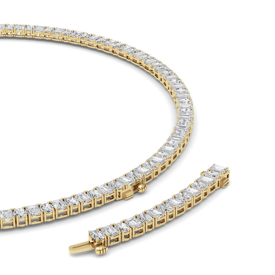 33CTW Emerald Lab Grown Diamond (F/VS ) Necklace in 14K Gold