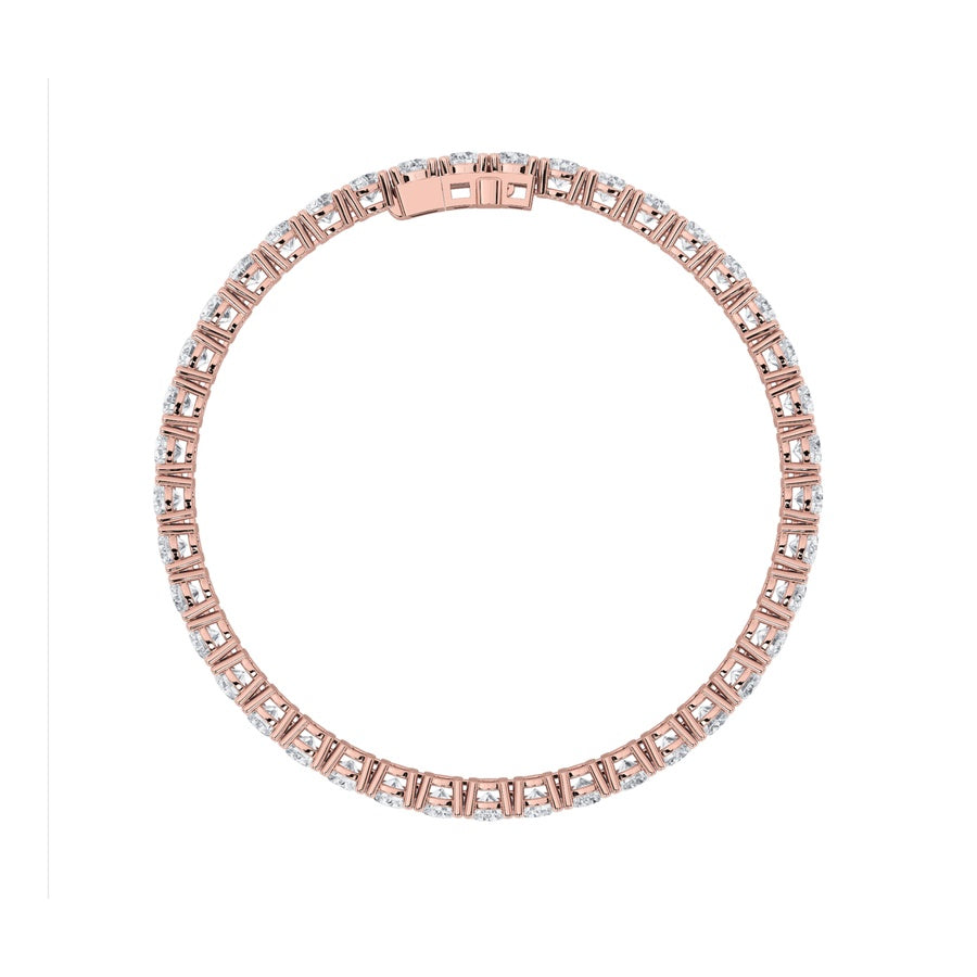 13CTW Round Shaped Lab Grown Diamond (F/VS) Classic Tennis Bracelet in 14K Gold