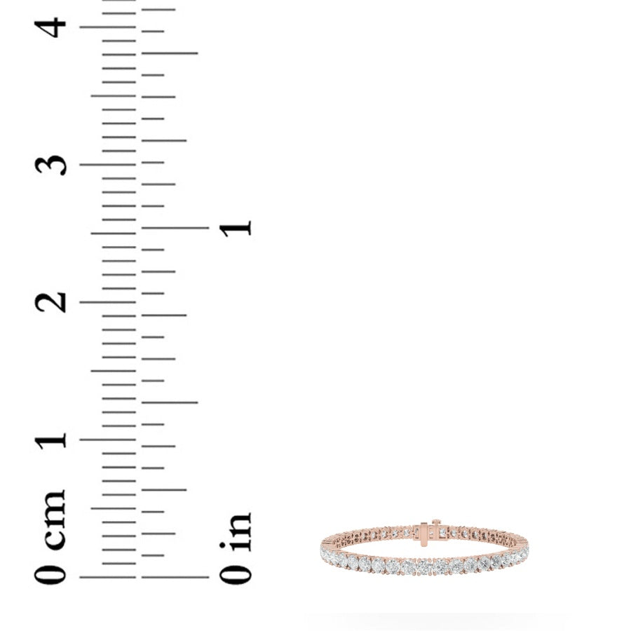 13CTW Round Shaped Lab Grown Diamond (F/VS) Classic Tennis Bracelet in 14K Gold