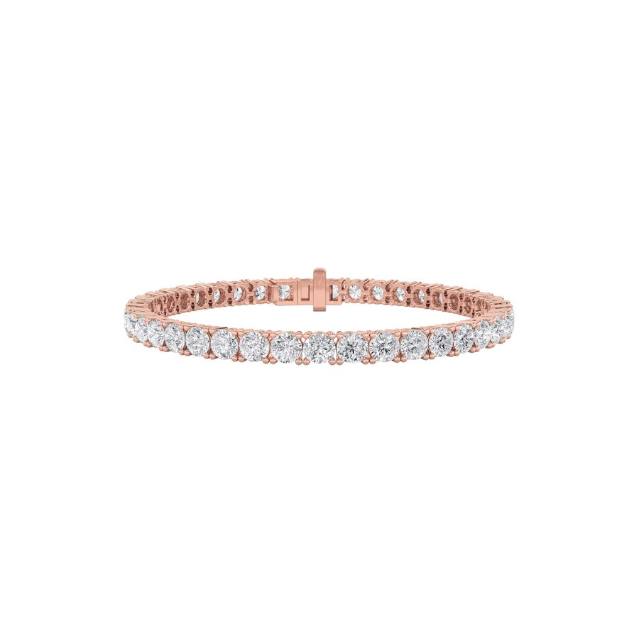 14CTW Round Shaped Lab Grown Diamond (F/VS) Classic Tennis Bracelet in 14K Gold
