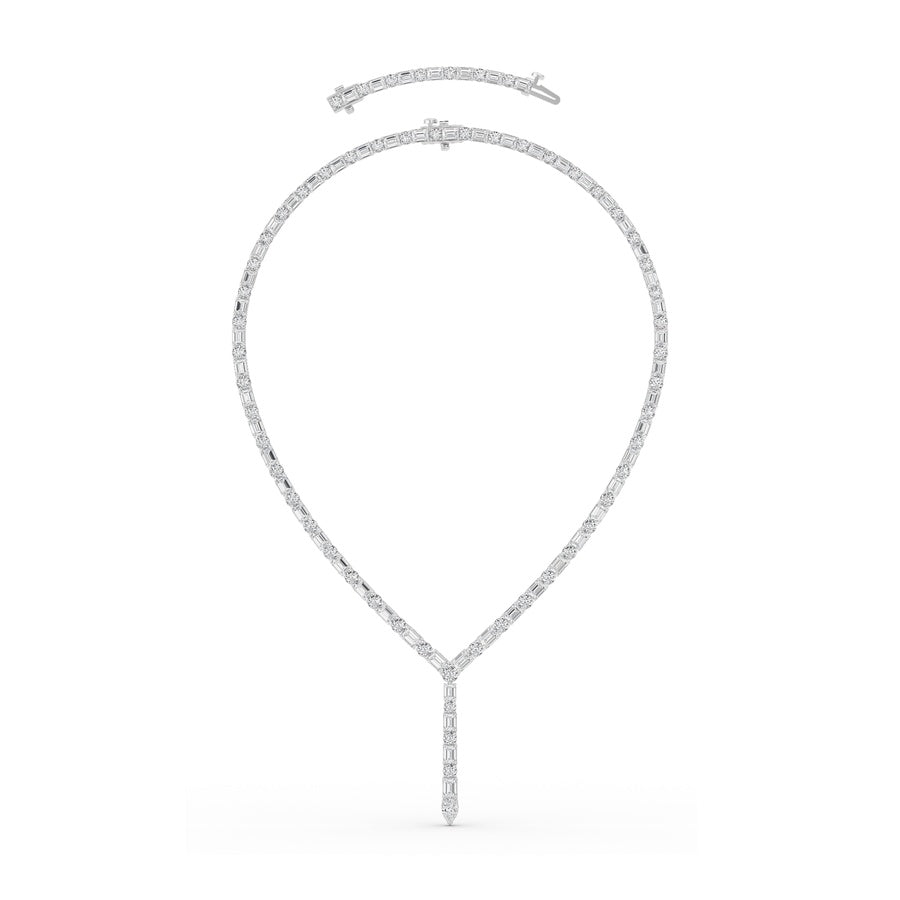 28Cttw Mix Shaped Lab Grown Diamond Necklace in 14K Gold (F/VS)