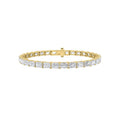 12CTW Emerald Shaped Lab Grown Diamond (F/VS) Tennis Bracelet in 14K Gold