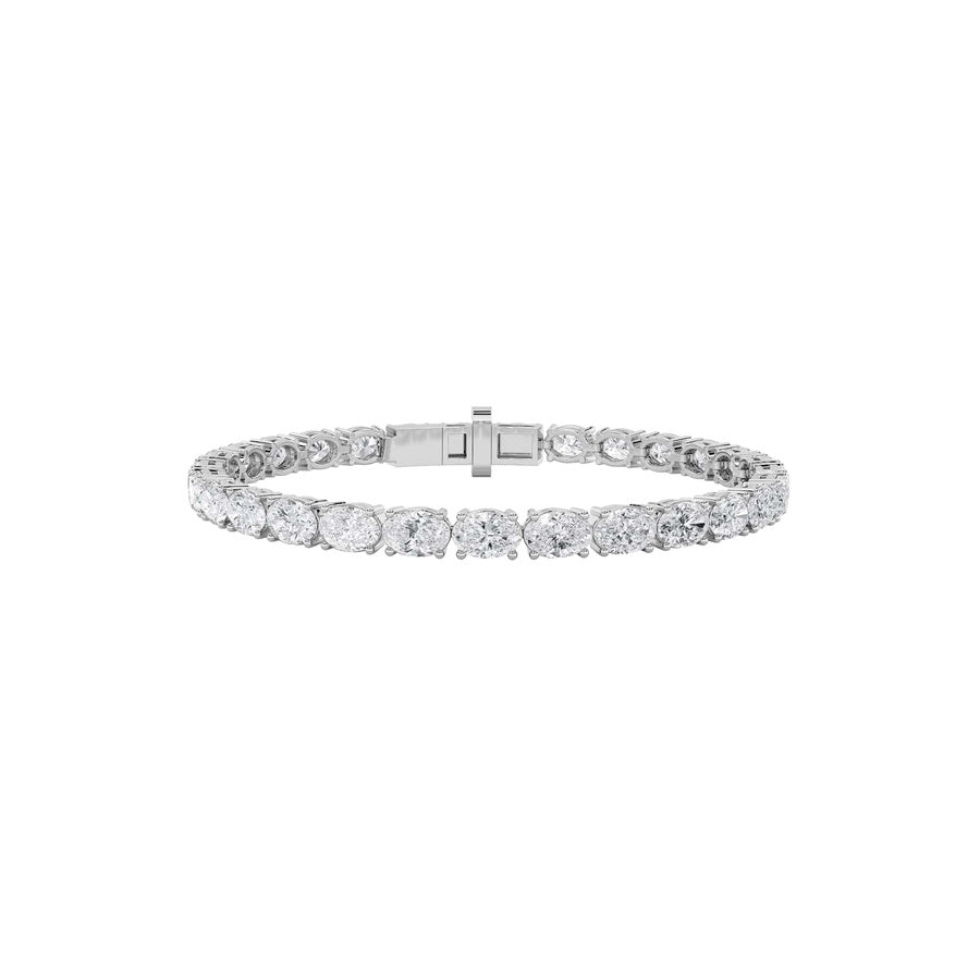7CTW Oval Shaped Lab Grown Diamond (F/VS) Tennis Bracelet in 14K Gold