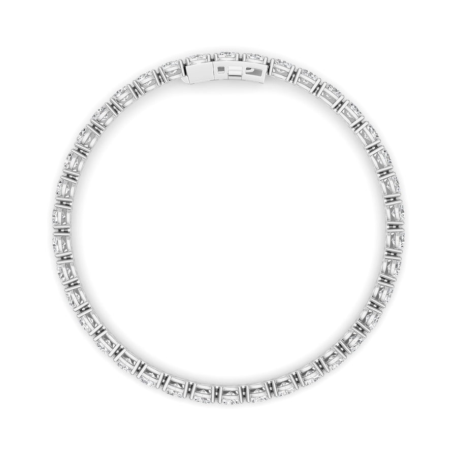 7CTW Oval Shaped Lab Grown Diamond (F/VS) Tennis Bracelet in 14K Gold
