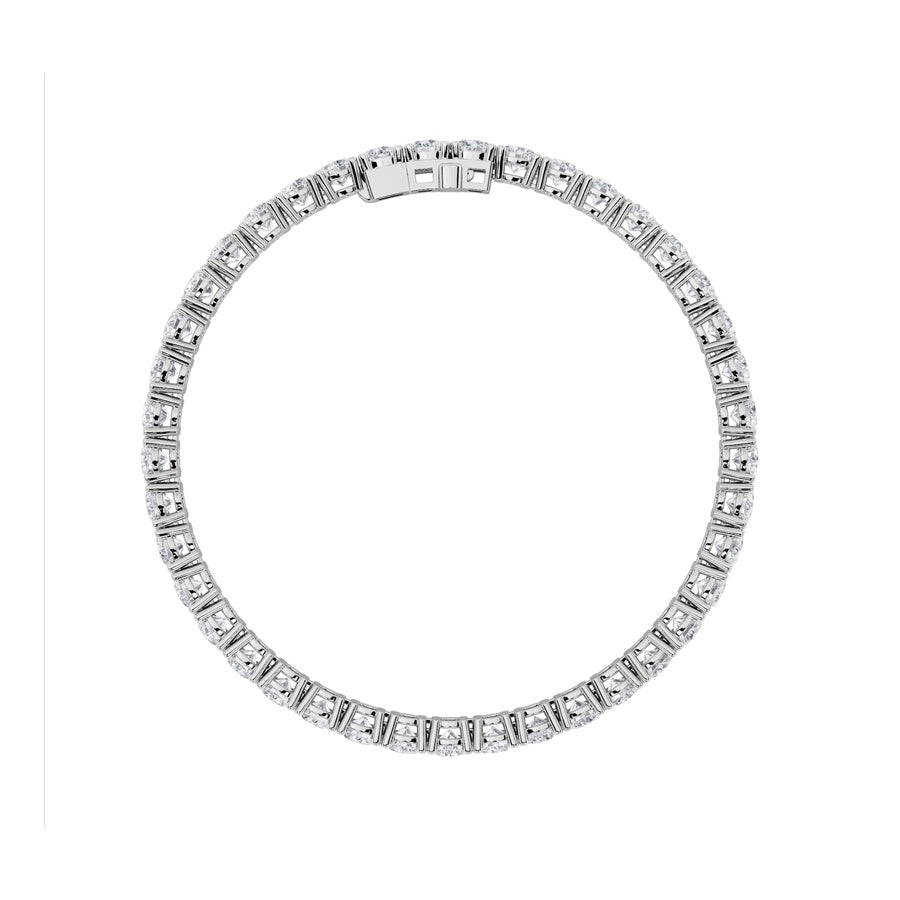 10CTW Round Shaped Lab Grown Diamond (F/VS) Tennis Bracelet in 14K Gold