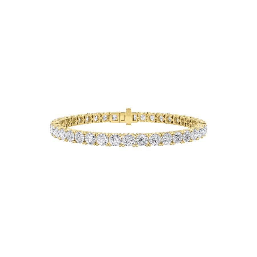 13CTW Round Shaped Lab Grown Diamond (F/VS) Classic Tennis Bracelet in 14K Gold