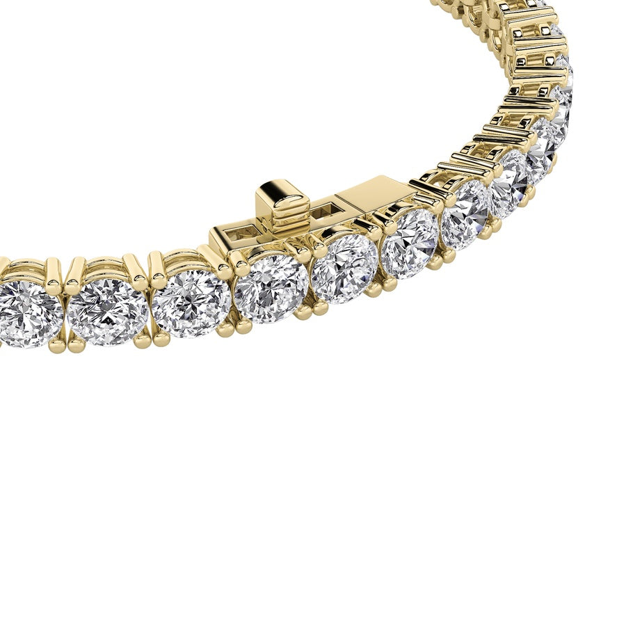 13CTW Round Shaped Lab Grown Diamond (F/VS) Classic Tennis Bracelet in 14K Gold