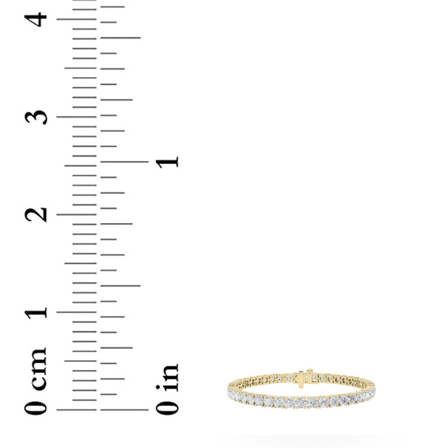 14CTW Round Shaped Lab Grown Diamond (F/VS) Classic Tennis Bracelet in 14K Gold