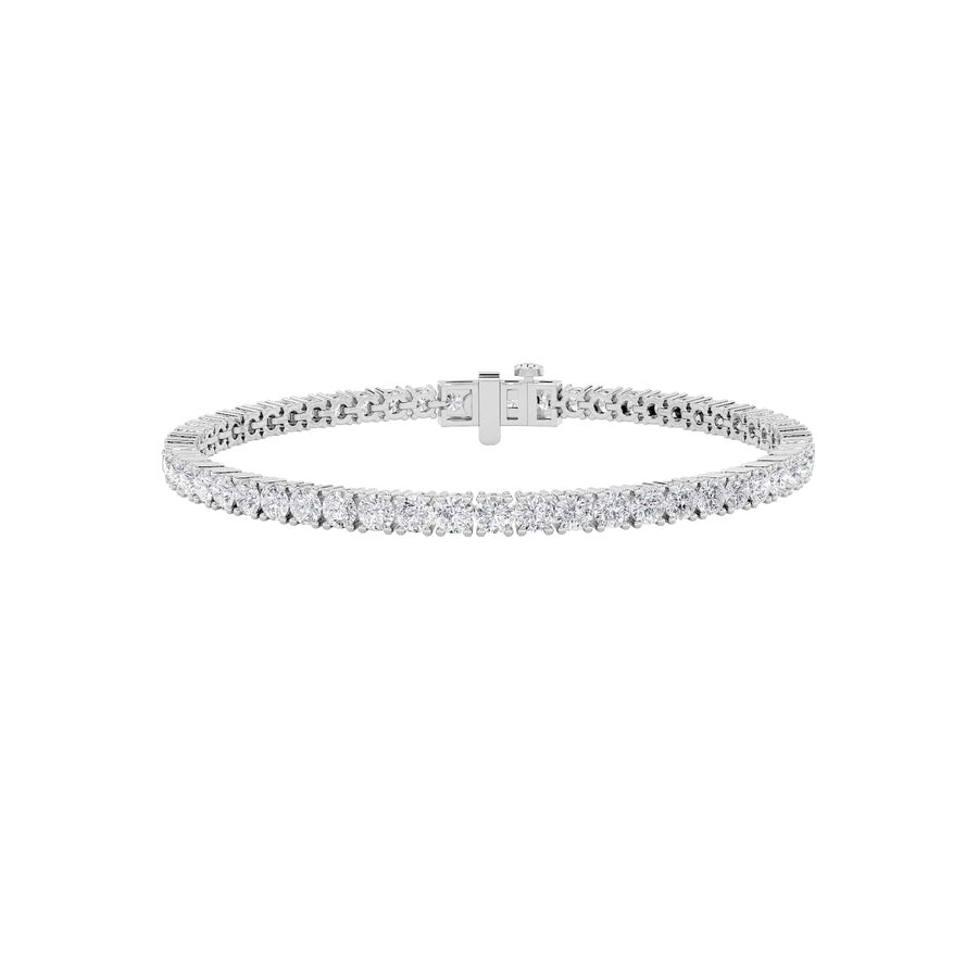 7CTW Round Shaped Lab Grown Diamond (F/VS) Tennis Bracelet in 14K Gold
