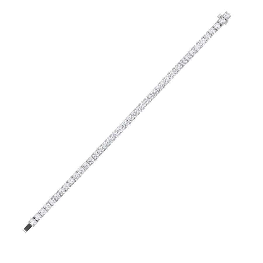 7CTW Round Shaped Lab Grown Diamond (F/VS) Tennis Bracelet in 14K Gold