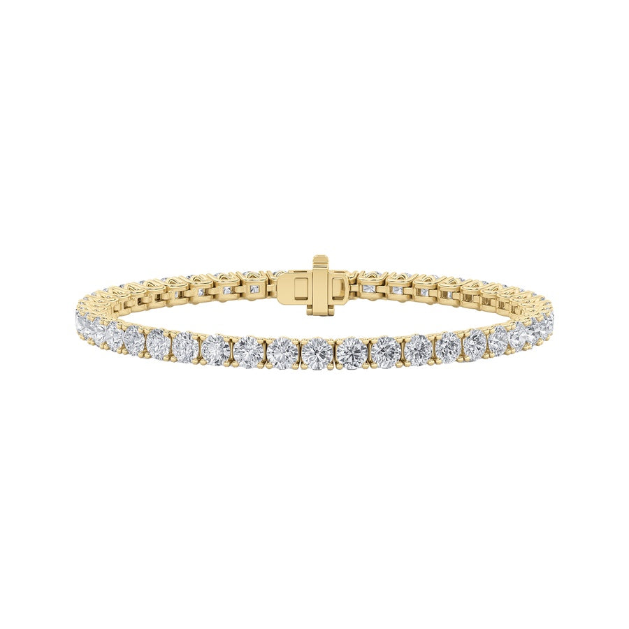 10CTW Round Shaped Lab Grown Diamond (F/VS) Tennis Bracelet in 14K Gold