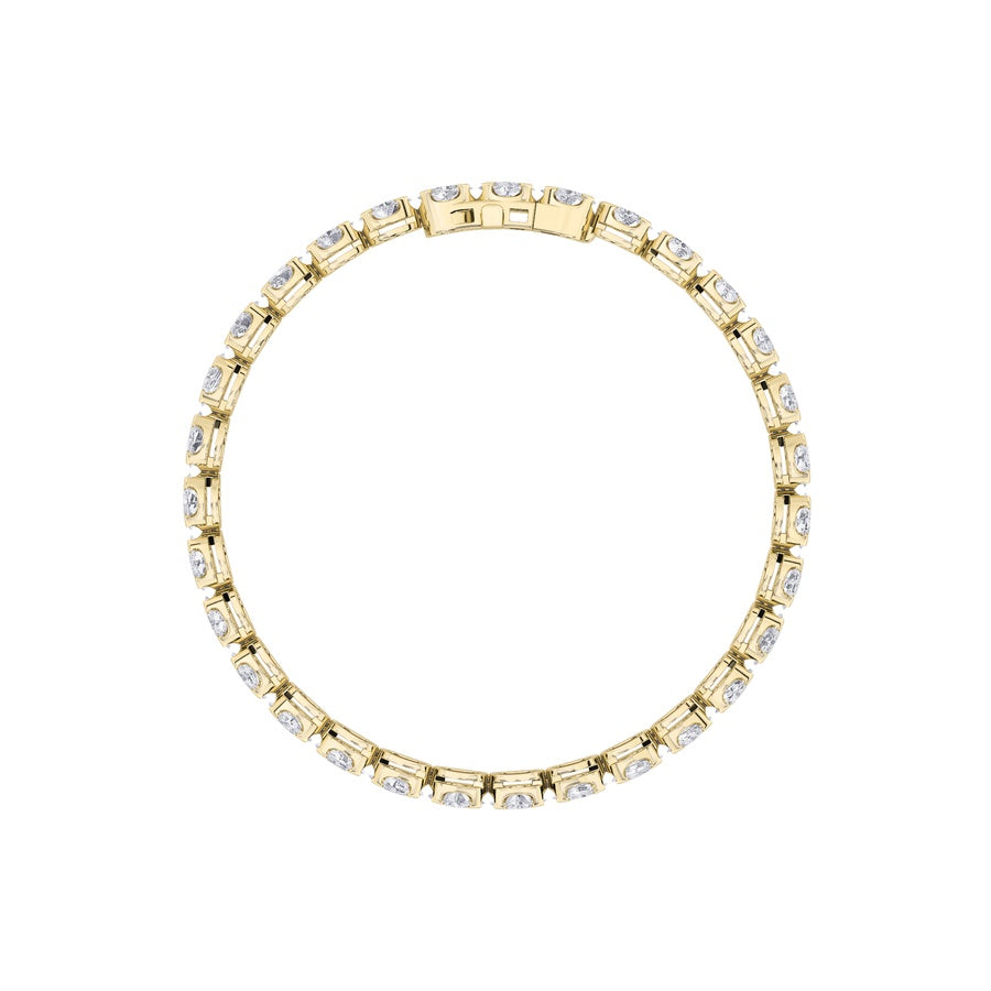 10.5CTW Oval Shaped Lab Grown Diamond (F/VS) Bracelet in 14K Gold