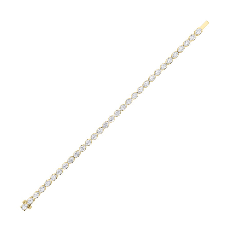 10.5CTW Oval Shaped Lab Grown Diamond (F/VS) Bracelet in 14K Gold