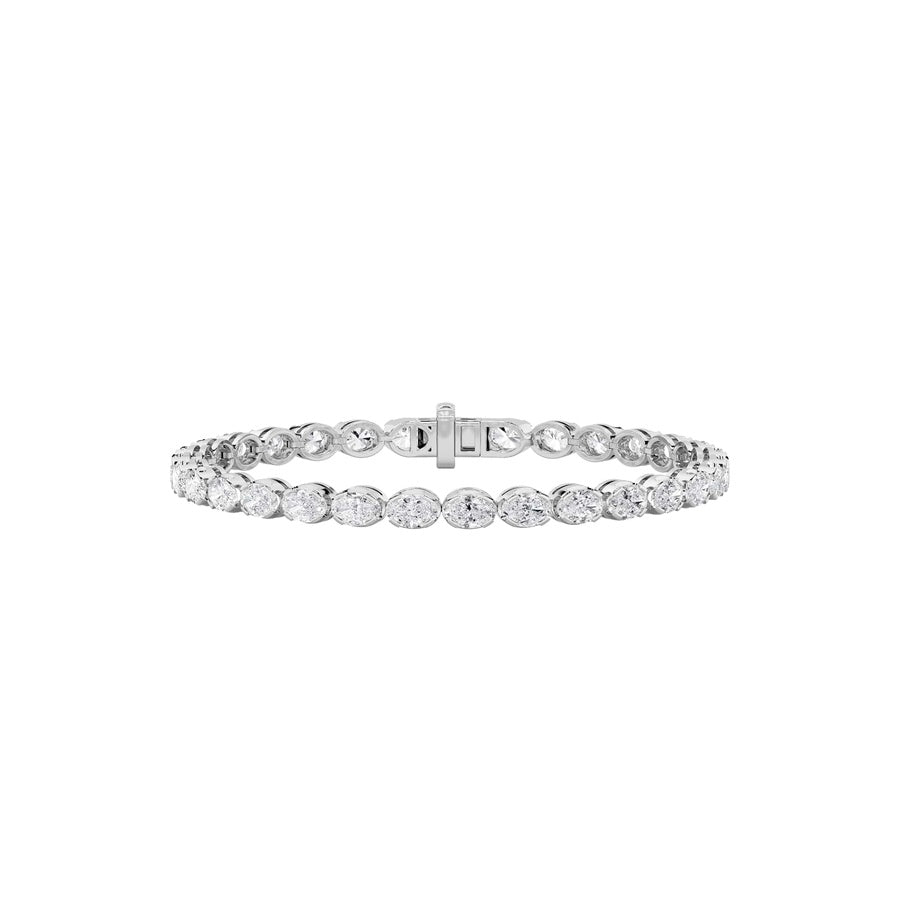 11Cttw Oval Shaped Lab Grown Diamond (F/VS) Bracelet in 14K Gold