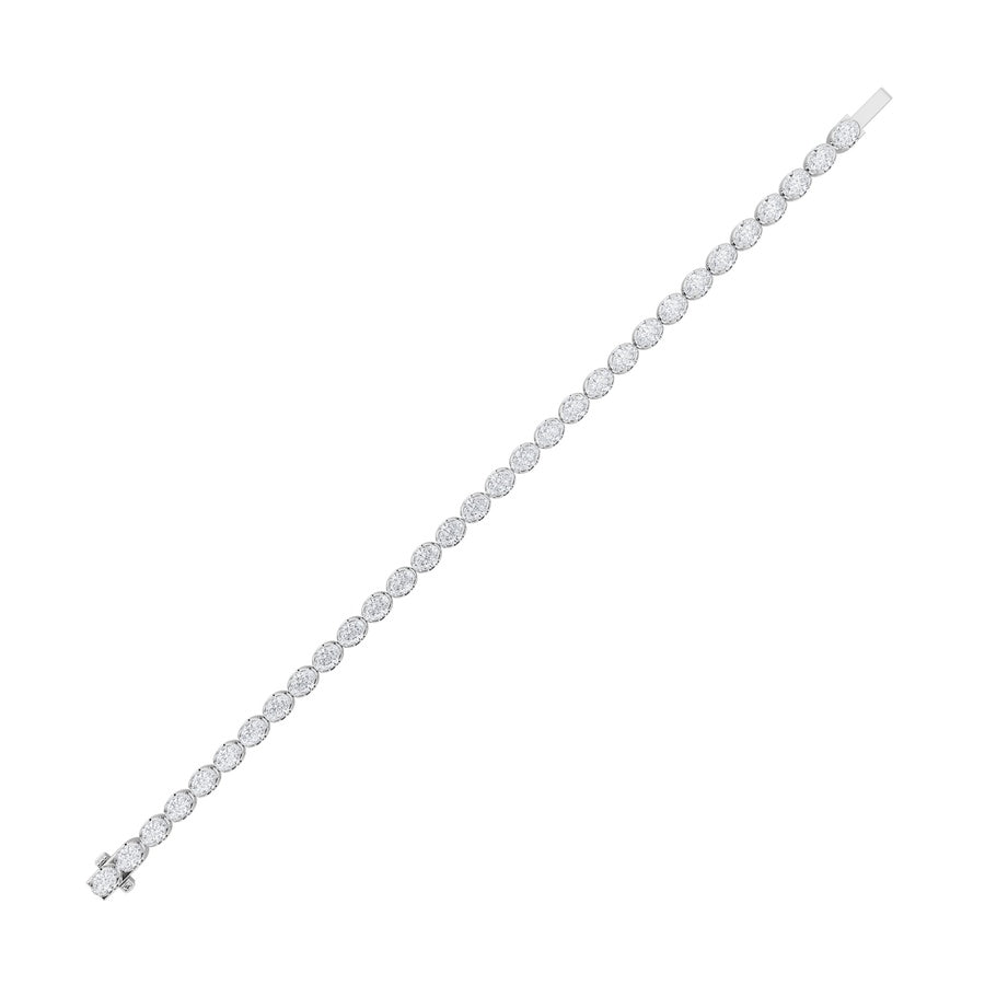 11CTW Oval Shaped Lab Grown Diamond (F/VS) Bracelet in 14K Gold