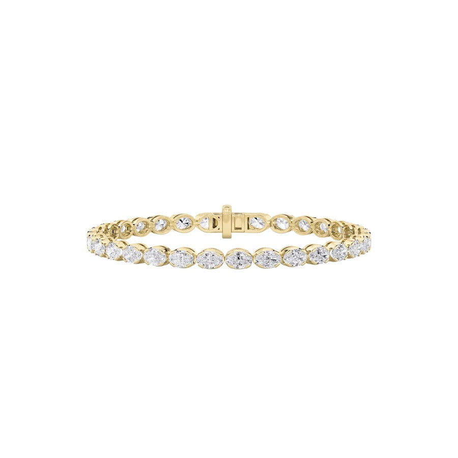 11CTW Oval Shaped Lab Grown Diamond (F/VS) Bracelet in 14K Gold