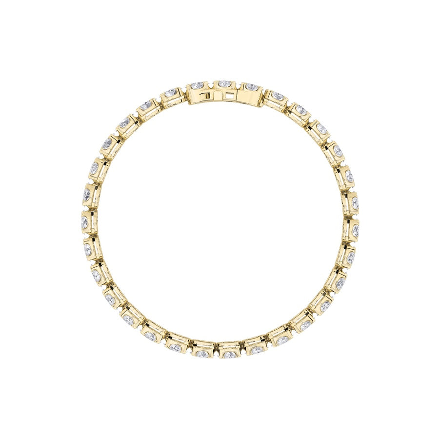 11CTW Oval Shaped Lab Grown Diamond (F/VS) Bracelet in 14K Gold