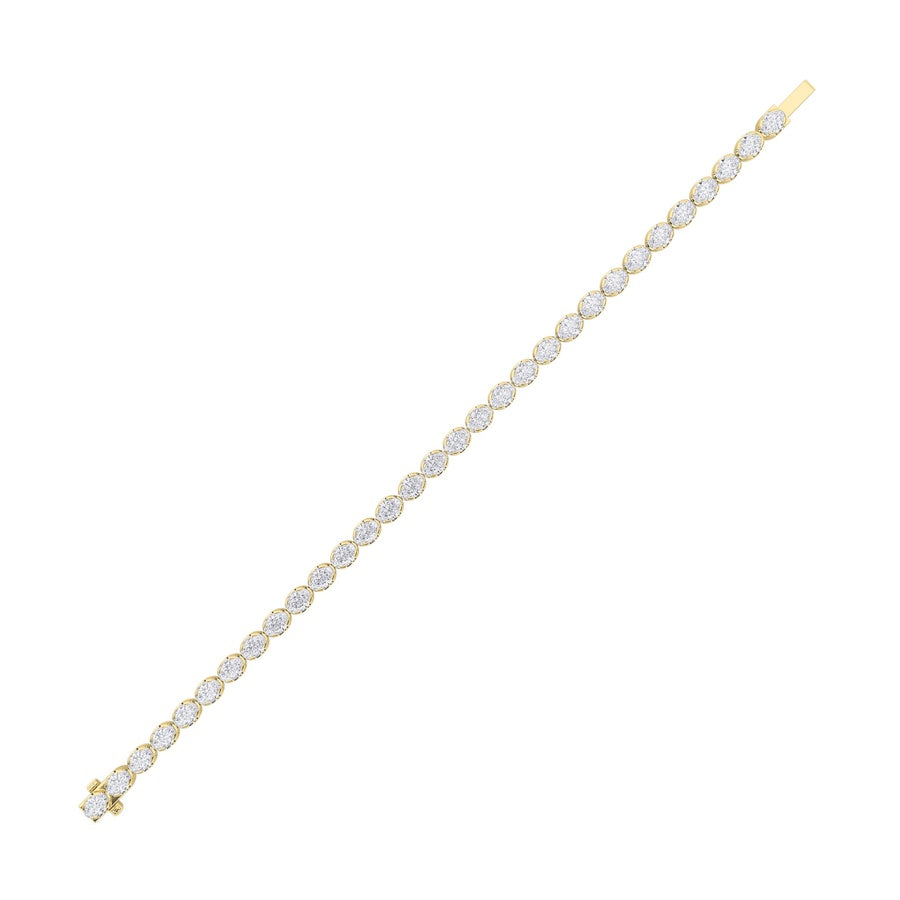 11CTW Oval Shaped Lab Grown Diamond (F/VS) Bracelet in 14K Gold