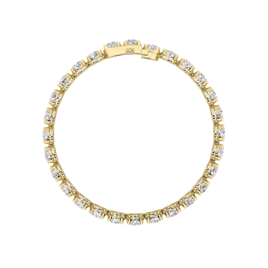 15CTW Round Shaped Lab Grown Diamond (F/VS) Bracelet in 14K Gold