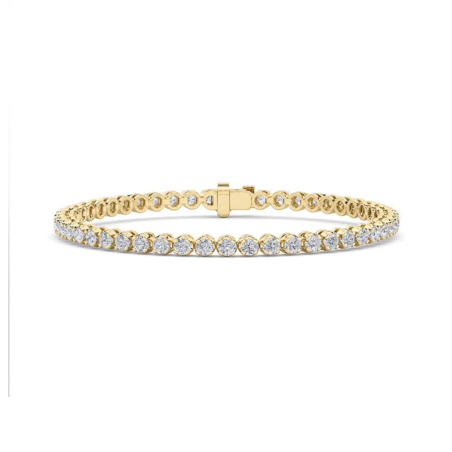 3CTW Round Shaped Lab Grown Diamond (F/VS) Tennis Bracelet in 14K Gold
