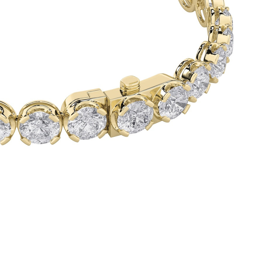 5CTW Round Shaped Lab Grown Diamond (F/VS) Tennis Bracelet in 14K Gold