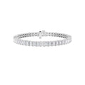10CTW Emerald Shaped Lab Grown Diamond (F/VS) East West Line Bracelet in 14K Gold