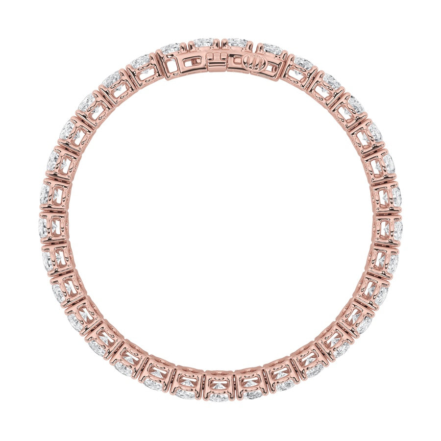 10CTW Oval Shaped Lab Grown Diamond (F/VS) East West Line Bracelet in 14K Gold