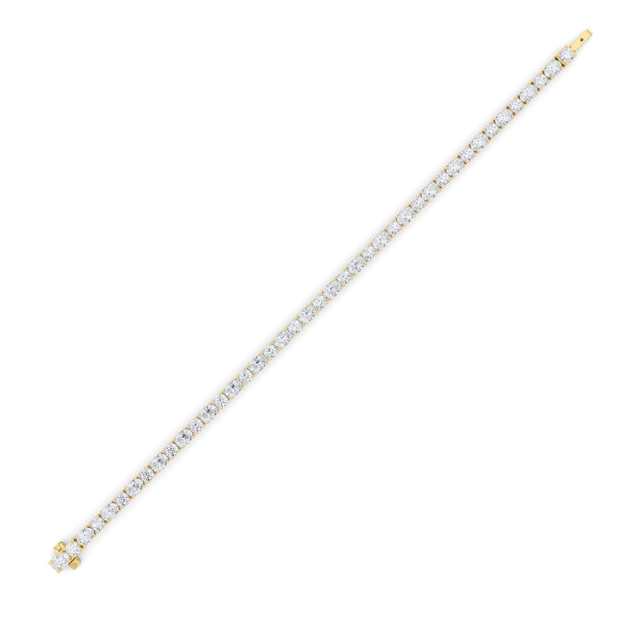 7CTW Oval Shaped Lab Grown Diamond (F/VS) East West Bracelet in 14K Gold