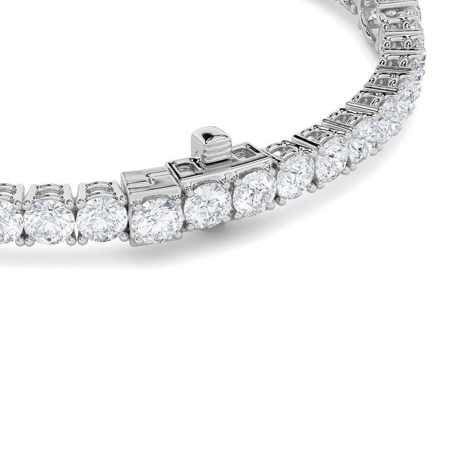 10CTW Oval Shaped Lab Grown Diamond (F/VS) East West Station Bracelet in 14K Gold