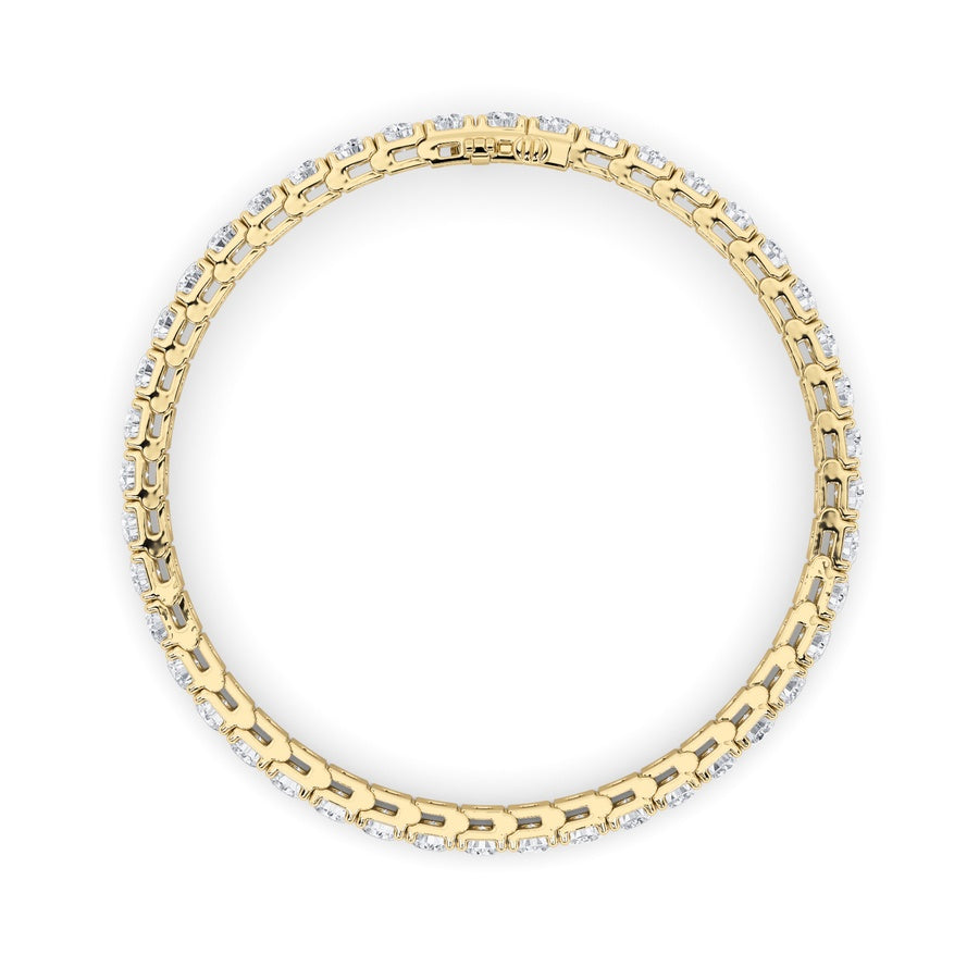10.25CTW Round Shaped Lab Grown Diamond (F/VS) Bracelet in 14K Gold
