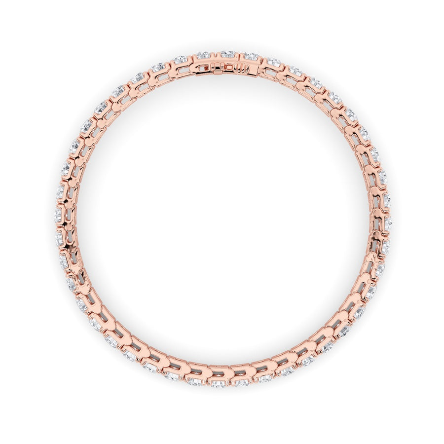 10.25CTW Round Shaped Lab Grown Diamond (F/VS) Bracelet in 14K Gold