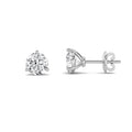 1CTW Round Shaped Lab Grown Diamond (F/VS) Three Prong Martini Stud Earrings in 14K Gold