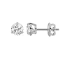 3CTW Round Shaped Lab Grown Diamond (F/VS) Classic Basket Set Stud Earrings in 14K Gold