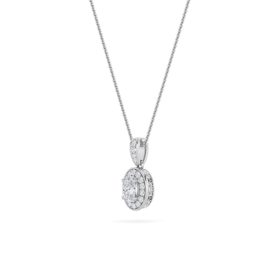 1.3CTW Oval Shaped Lab Grown Diamond (F/VS)  Pendant in 14K Gold