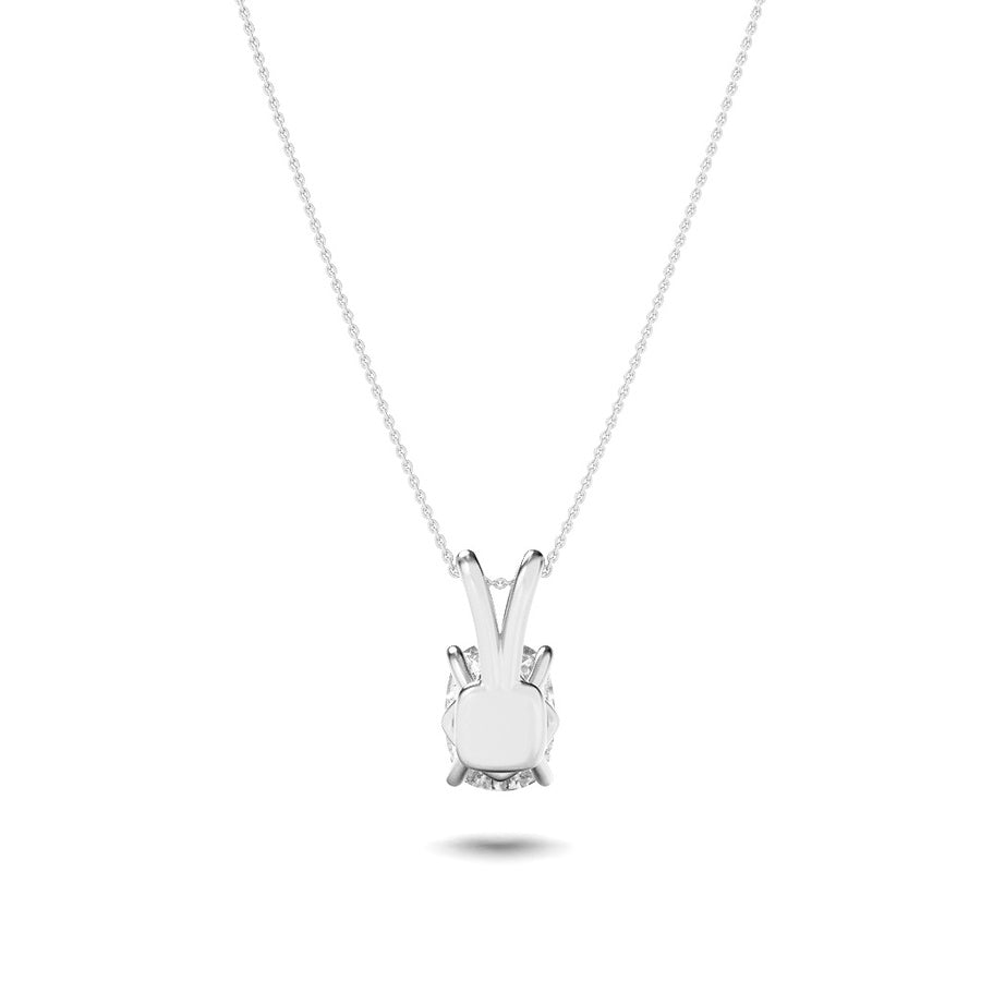 1CTW Elongated Cushion Shaped Lab Grown Diamond (F/VS) Split Bale Solitaire Pendant in 14K Gold