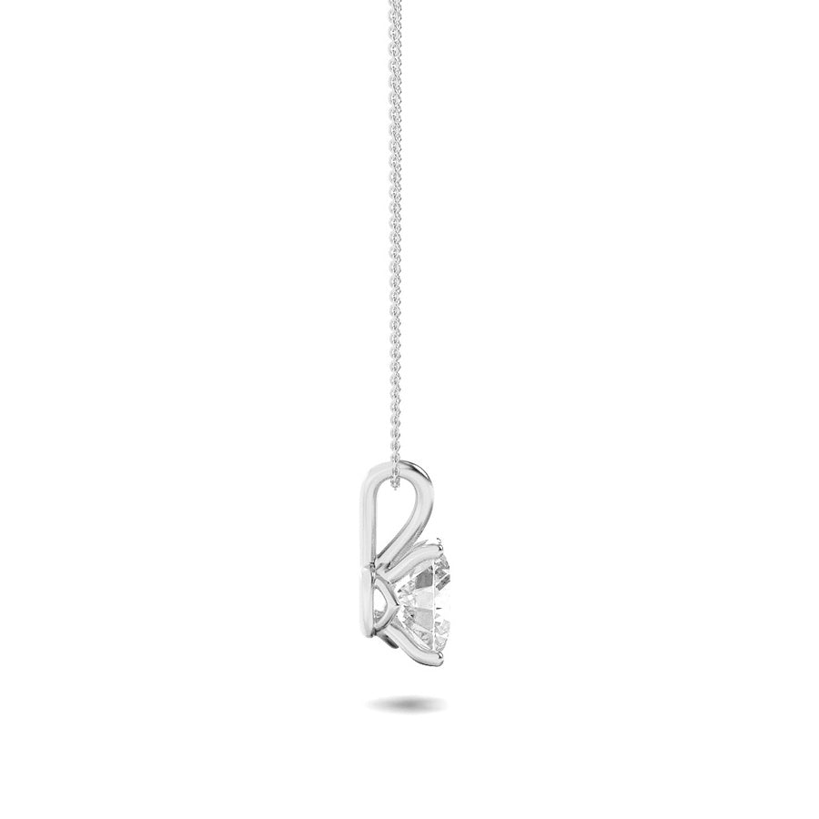 2CTW Elongated Cushion Shaped Lab Grown Diamond (F/VVS) Split Bale Solitaire Pendant in 14K Gold