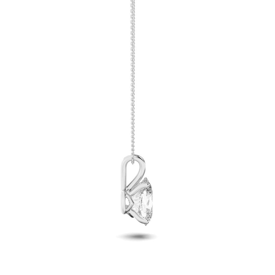2CTW Oval Shaped Lab Grown Diamond (F/VS) Split Bale Solitaire Pendant in 14K Gold