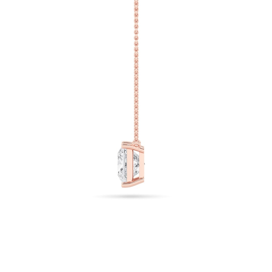1CTW Princess Shaped Lab Grown Diamond (F/VS) Solitaire Necklace in 14K Gold