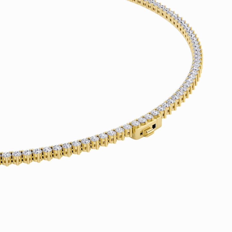 10CTW Round Shaped Lab Grown Diamond (F/VS) Three Prong Graduating Necklace in 14K Gold