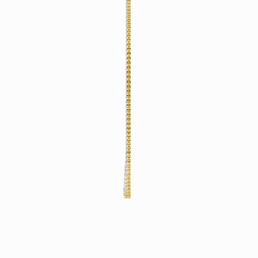 15CTW Round Shaped Lab Grown Diamond (F/VS) Three Prong Graduating Necklace in 14K Gold