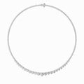20CTW Round Shaped Lab Grown Diamond (F/VS) Three Prong Graduating Necklace in 14K Gold