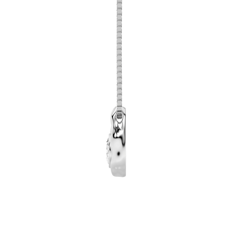 1CTW Oval Shaped Lab Grown Diamond (F/VVS) Organic Design Solitaire Pendant in 14K Gold