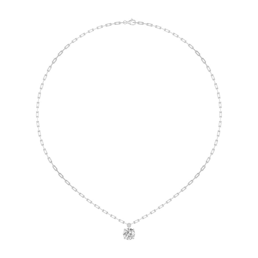 2CTW Round Shaped Lab Grown Diamond (F/VVS) Strata Chic Collection Necklace in 14K Gold