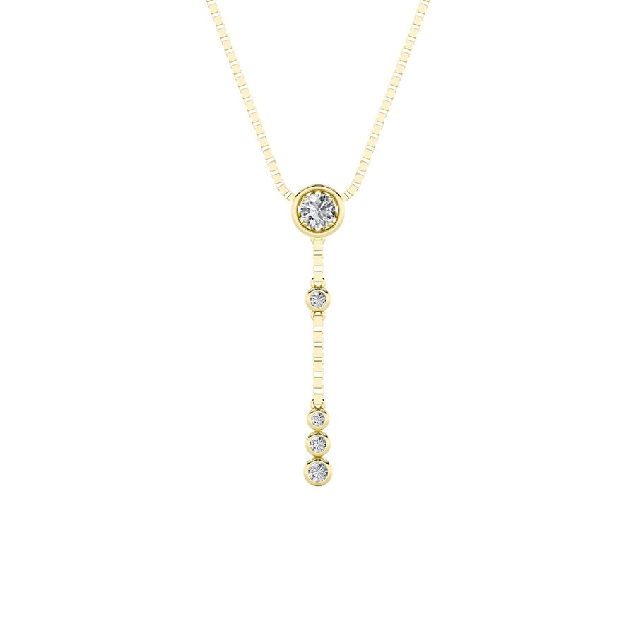 0.4CTW Round Shaped Lab Grown Diamond (G/VS) Necklace in 14K Yellow Gold Over Silver