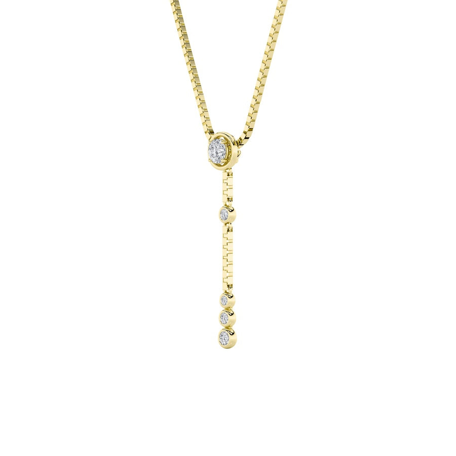 0.4CTW Round Shaped Lab Grown Diamond (G/VS) Necklace in 14K Yellow Gold Over Silver