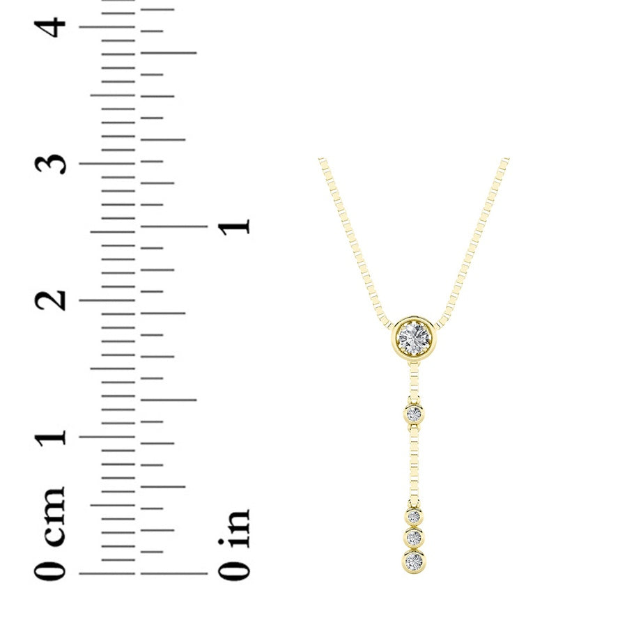 0.4CTW Round Shaped Lab Grown Diamond (G/VS) Necklace in 14K Yellow Gold Over Silver