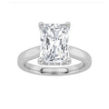 1CTW Radiant Shaped Lab Grown Diamond (F/VVS) Hidden Halo Cathedral Shank Engagement Ring in 14K Gold